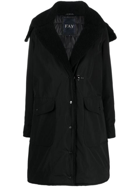 Fay detachable-hood parka coat