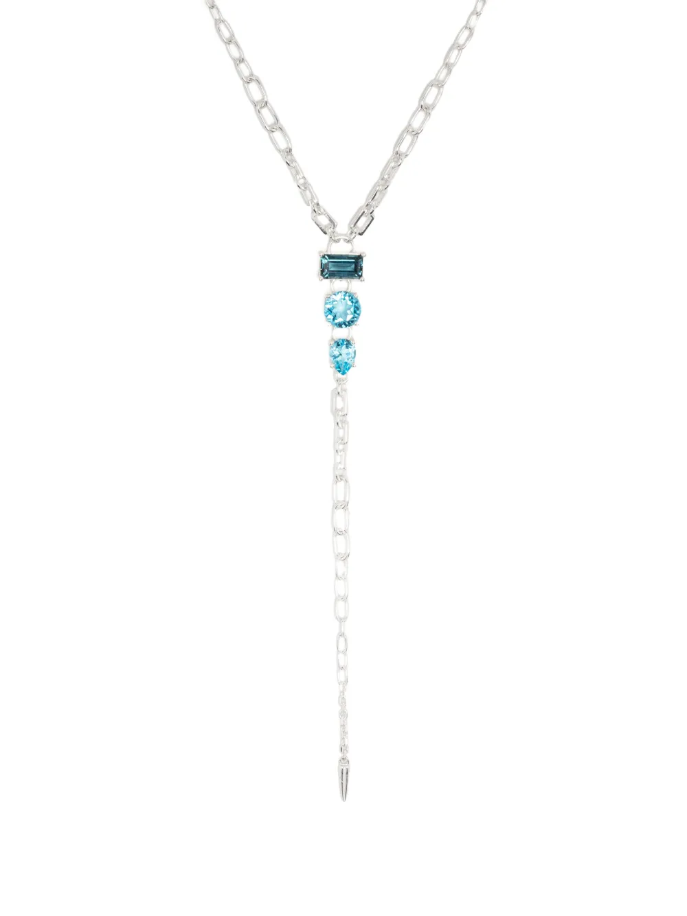 Dinny Hall Collar De Cadena Lariat En Plata De Ley Con Gemas Farfetch