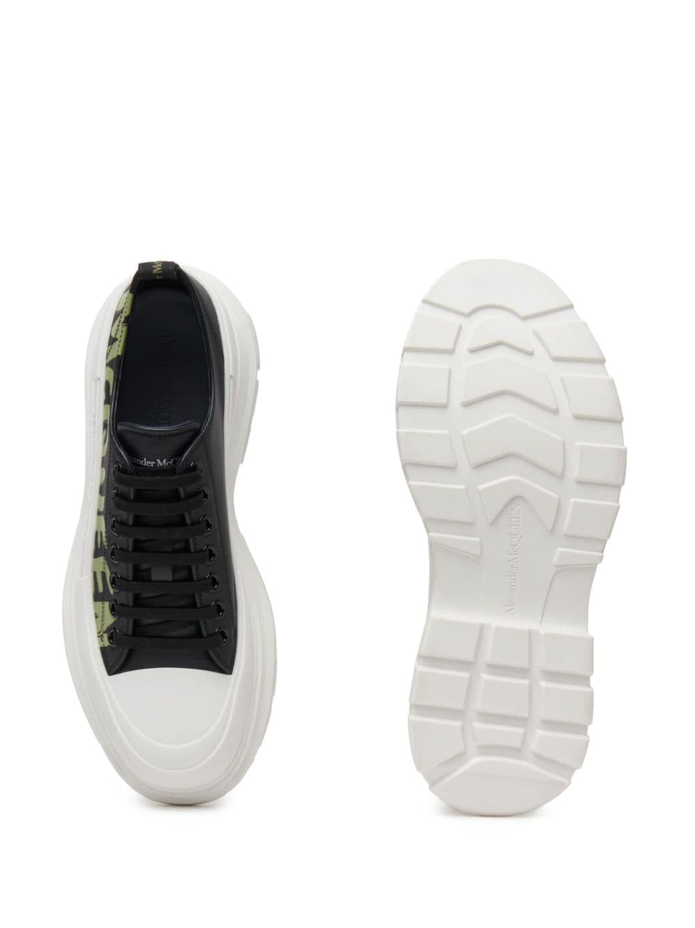 Shop Alexander Mcqueen Tread Slick Lace-up Sneakers In Black