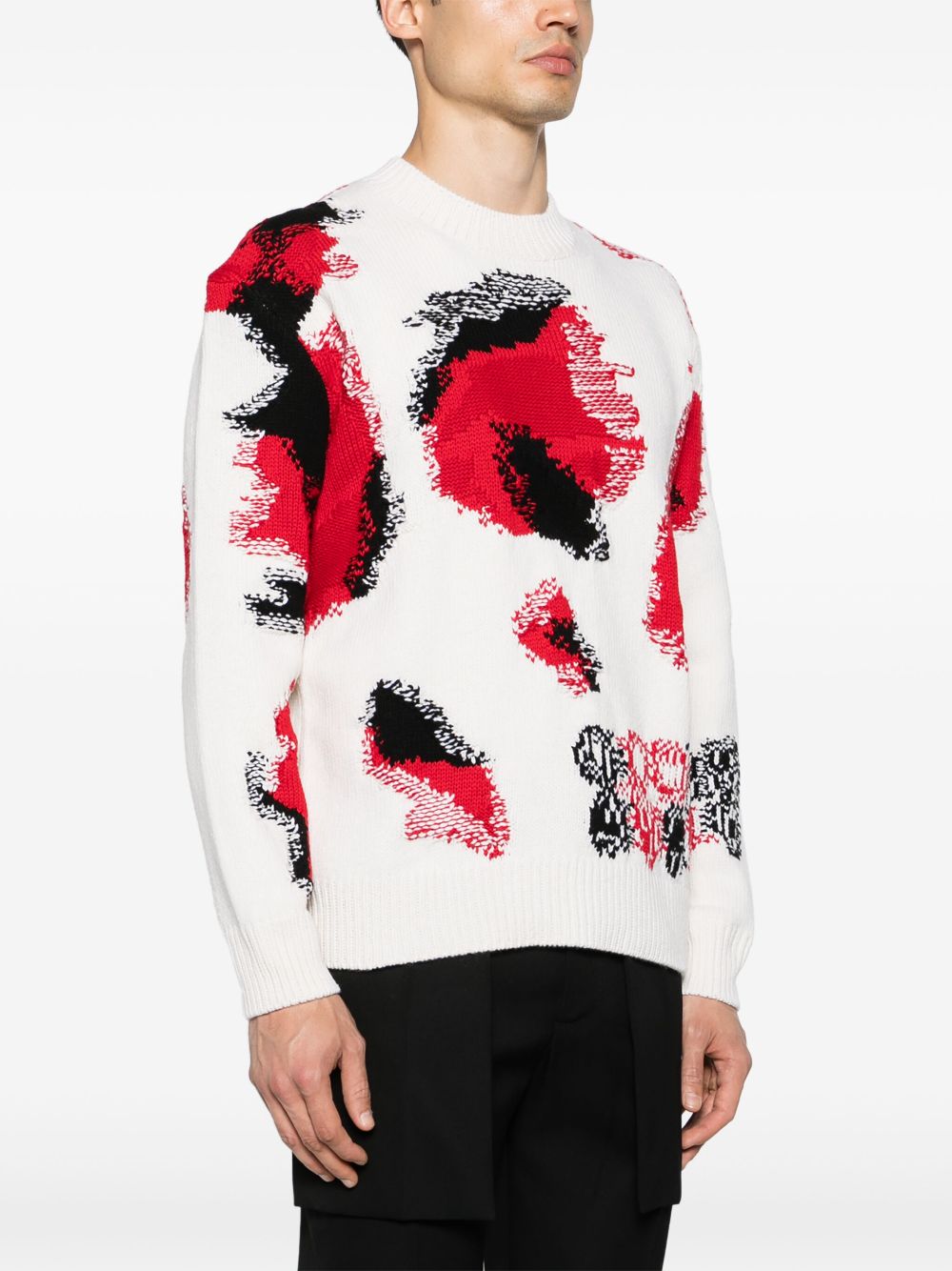 Alexander McQueen Obscured Skull intarsia-knit jumper Men