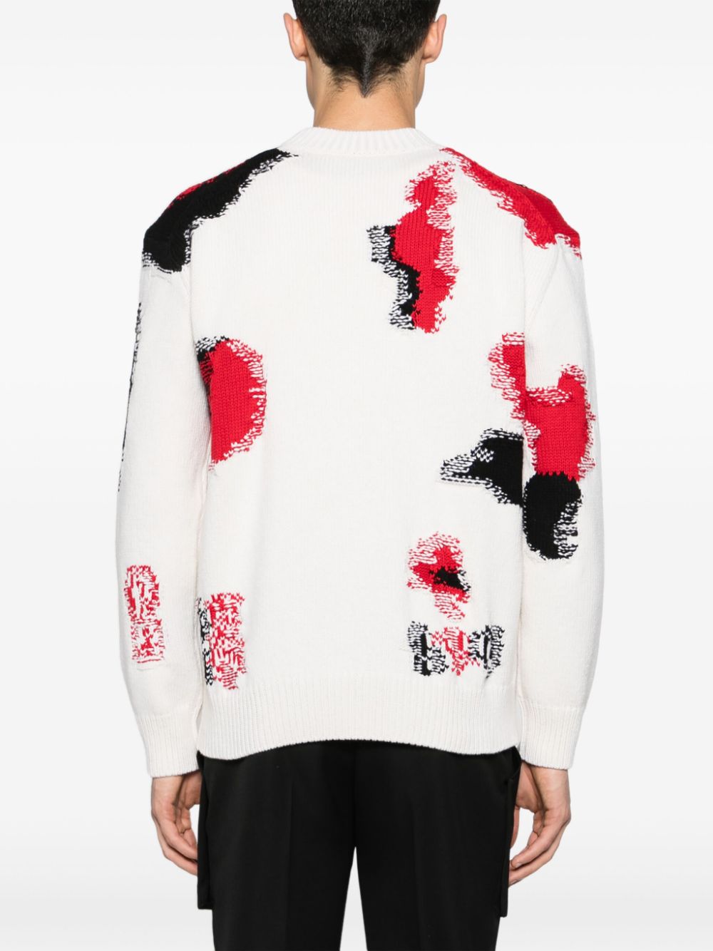 Alexander McQueen Obscured Skull intarsia-knit jumper Men