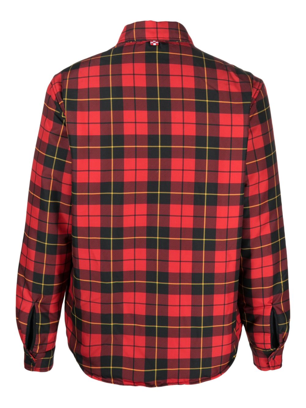 Shop Mc2 Saint Barth Logo-embroidered Checked Shirt Jacket In Red