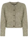 Alessandra Rich sequin-embellished tweed jacket - Yellow