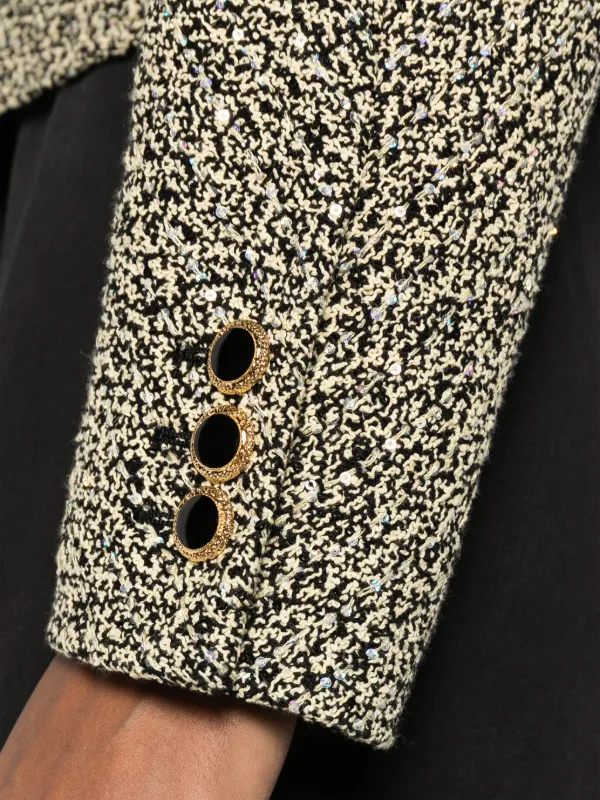 Alessandra Rich sequin-embellished Tweed Jacket | Yellow