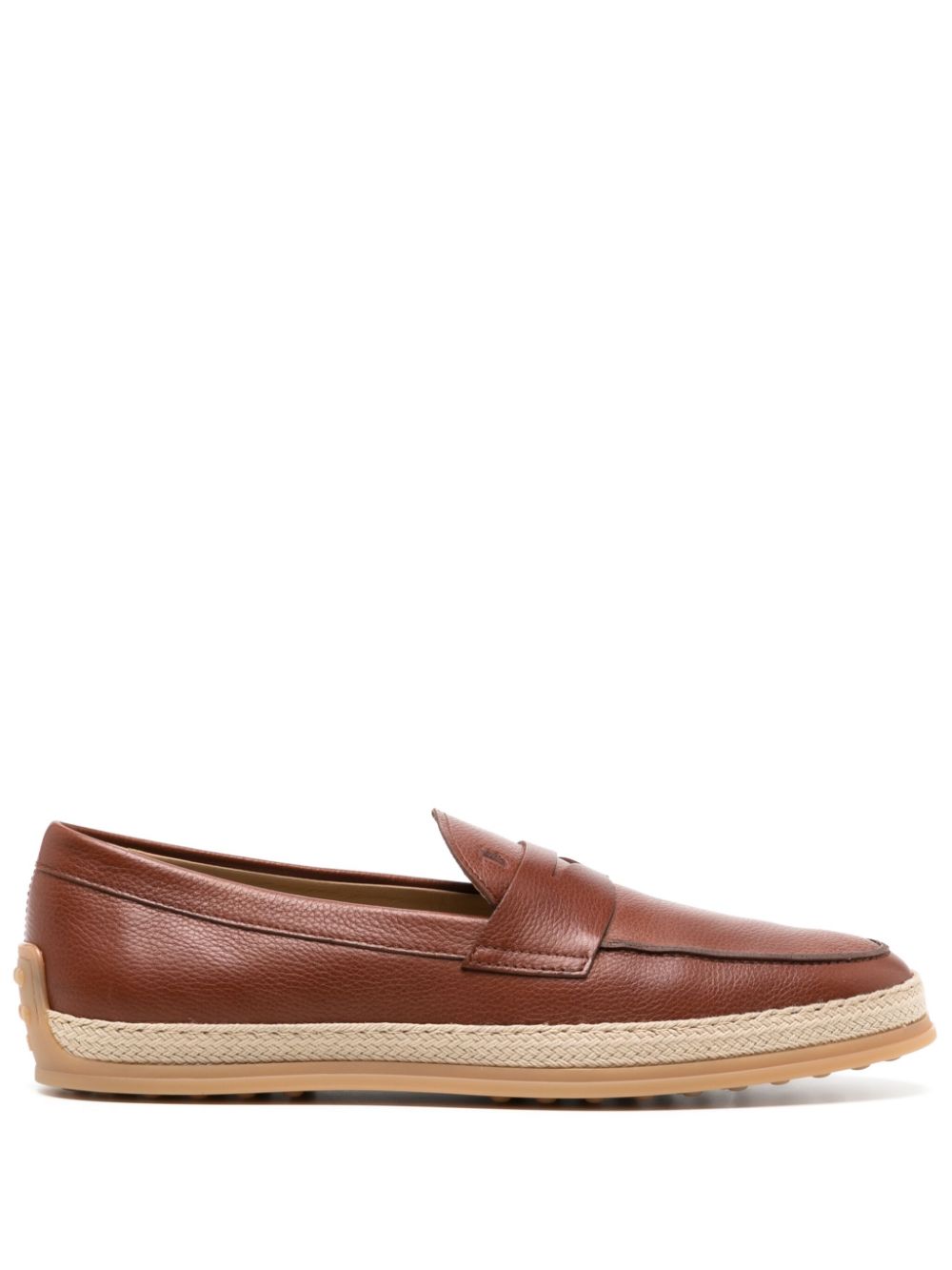Tod's strap-detail leather loafers Brown