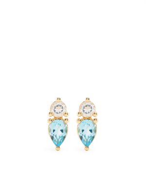 Topaz stud on sale earrings gold