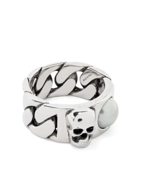 Alexander McQueen Skull & Pearl ring