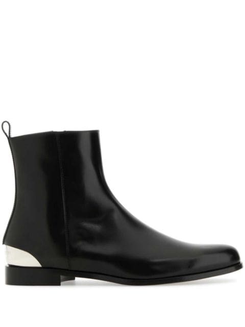 Alexander McQueen bottines en cuir à talon métallique