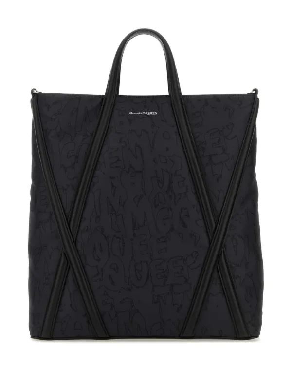 Alexander McQueen Harness Graffiti-print Tote Bag | Black