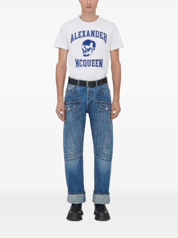 Alexander McQueen mid-rise straight-leg Jeans | Blue | FARFETCH JO