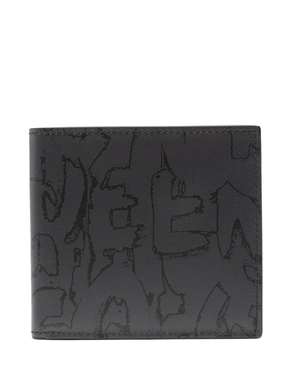 Alexander McQueen Graffiti portemonnee Zwart