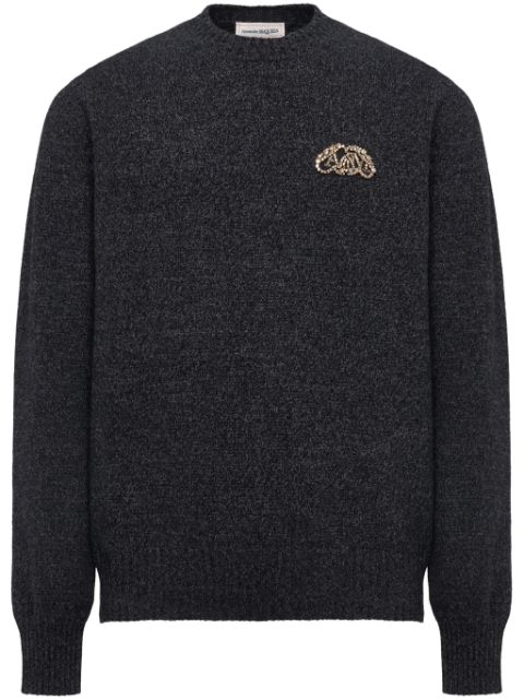 Alexander McQueen Seal logo-applique jumper Men