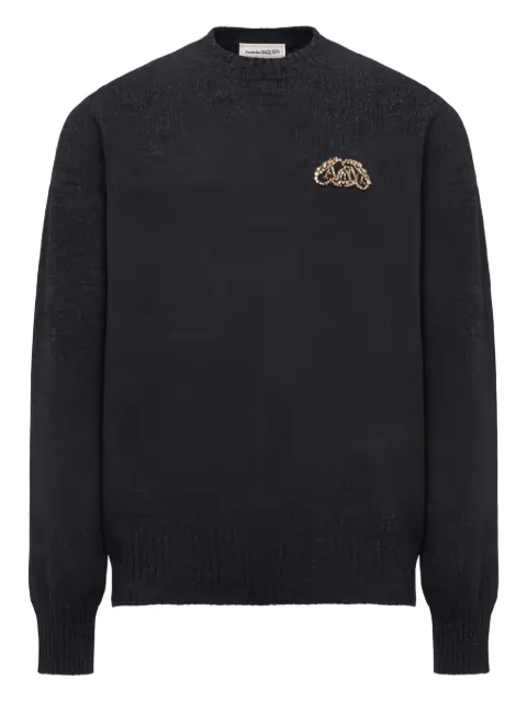 Alexander McQueen Seal logo-appliqué jumper