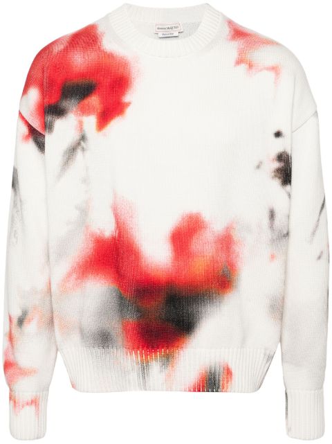 Alexander McQueen sweat tie-dye en maille intarsia