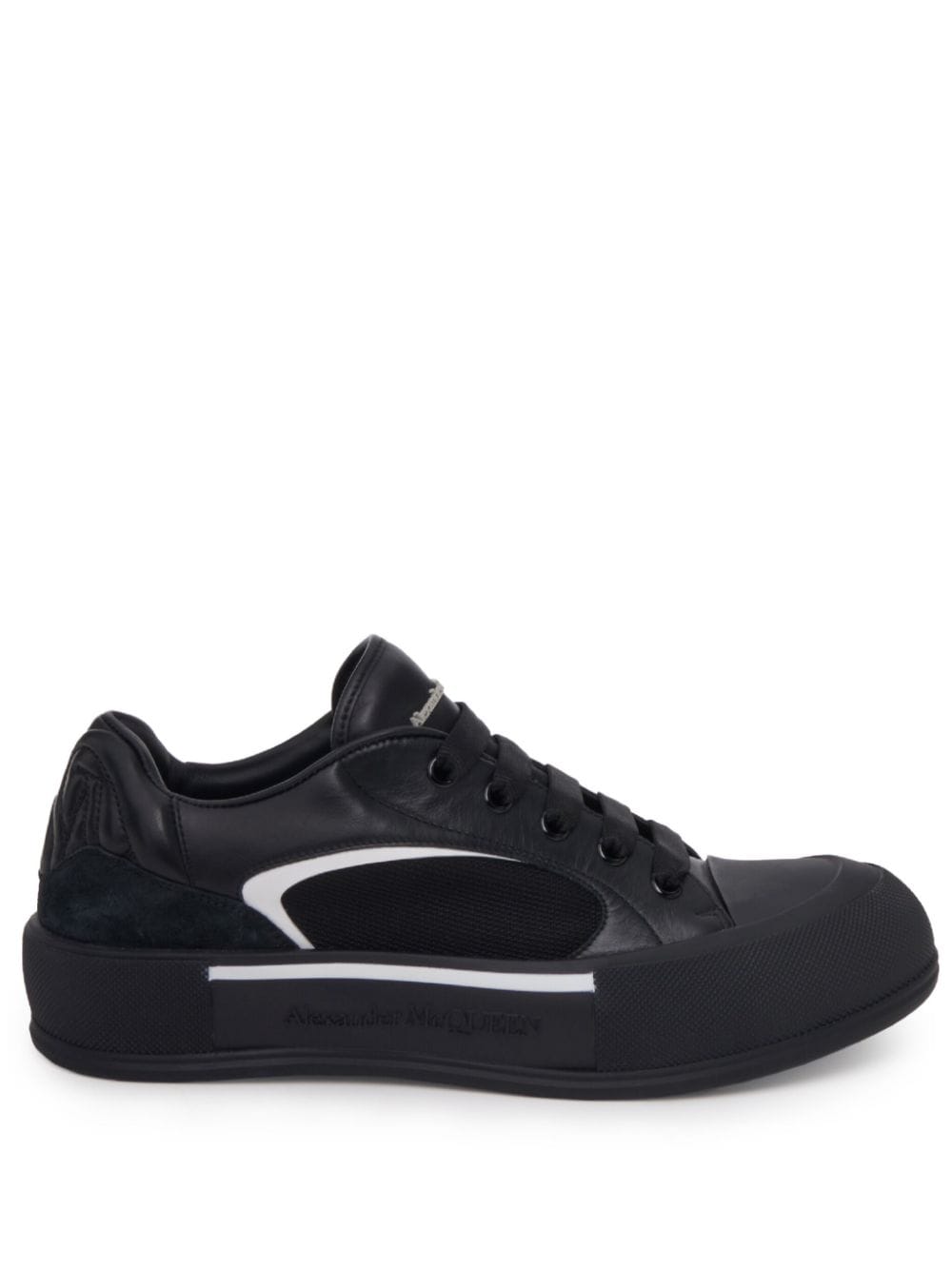 Shop Alexander Mcqueen Skate Deck Plimsoll Sneakers In Black