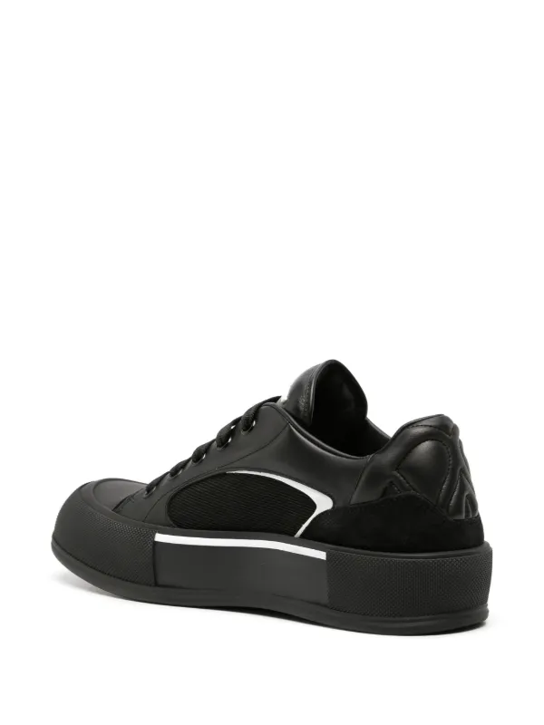 【関税込み】Deck Sneakers - Alexander McQueen - Leather - Bl Alexander McQueen Skate Deck Plimsoll Sneakers | Black