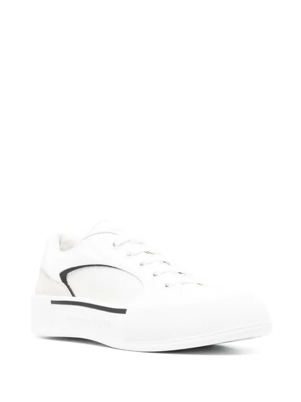 スニーカー ALEXANDER MCQUEEN 'Plimsoll' sneakers White 777238W4SS1 Alexander McQueen Deck Lace-Up Plimsoll White Sneaker Size