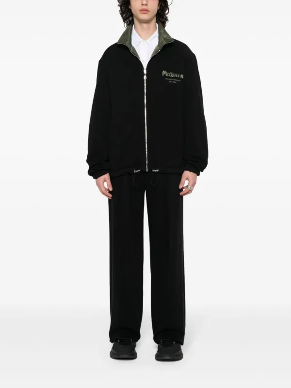 Alexander McQueen Graffiti Reversible Bomber Jacket | Green