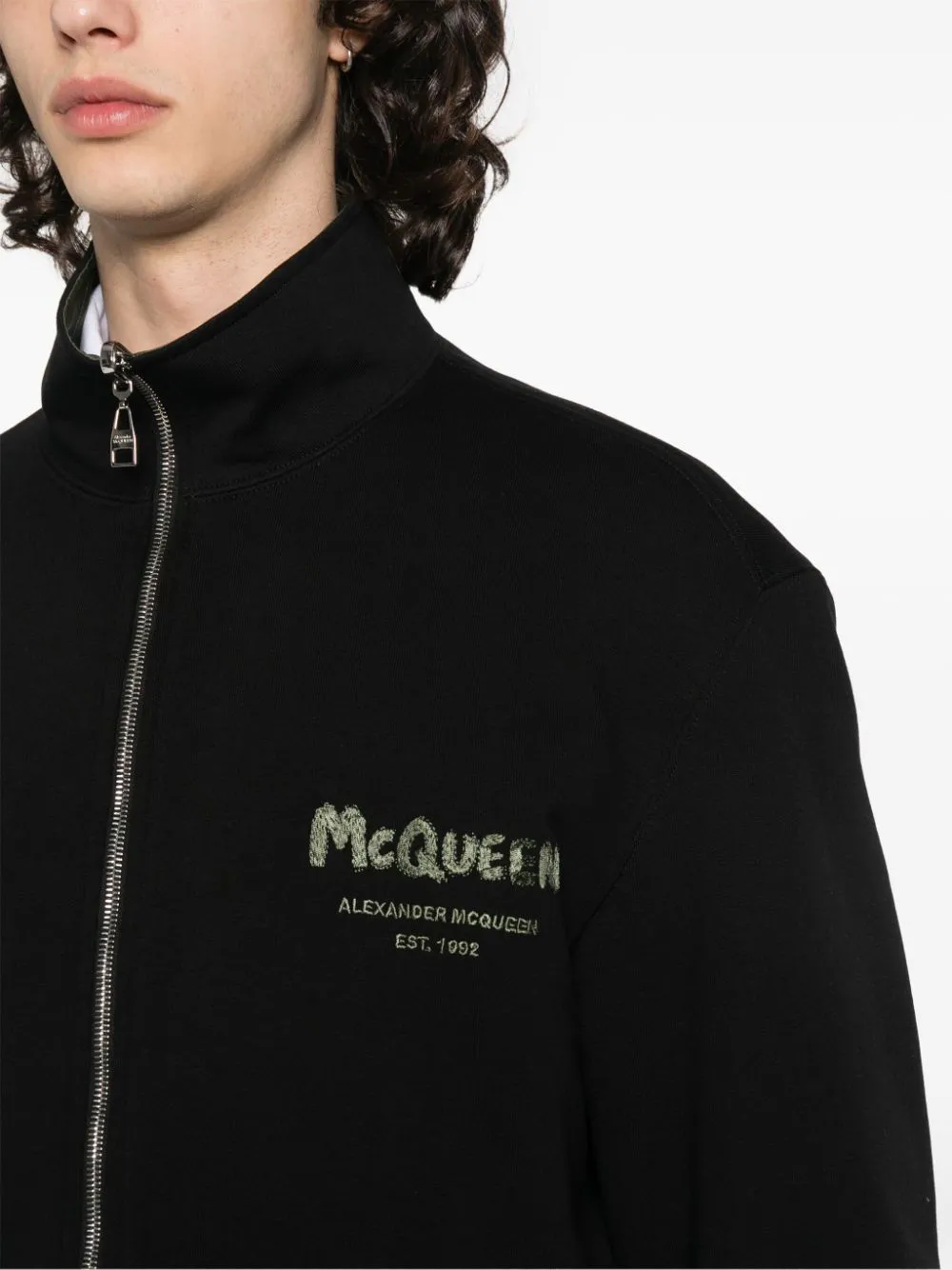 Alexander McQueen Graffiti omkeerbaar bomberjack Groen