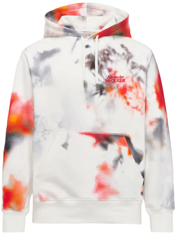 Alexander McQueen Obscured Flower Cotton Hoodie Farfetch