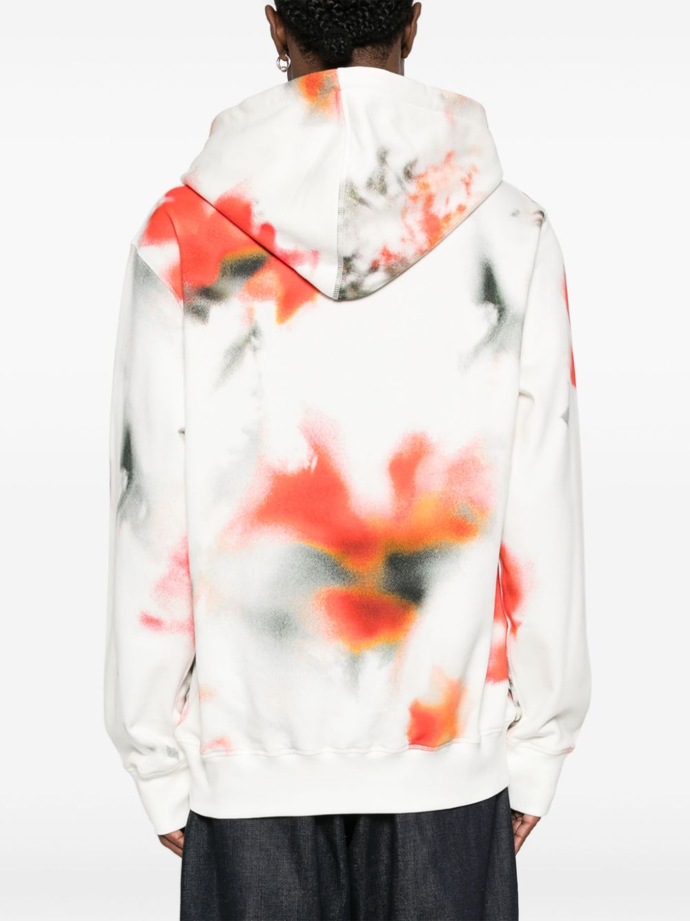 Alexander McQueen Obscured Flower cotton hoodie Men