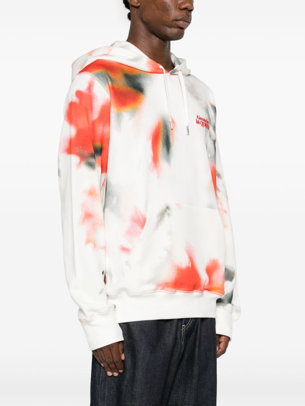 Alexander McQueen Obscured Flower cotton hoodie Men