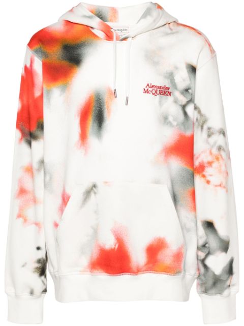 Alexander McQueen Obscured Flower cotton hoodie