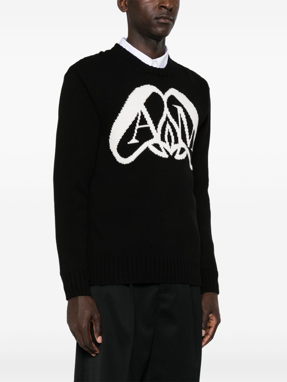 Alexander McQueen Seal logo-intarsia jumper Men