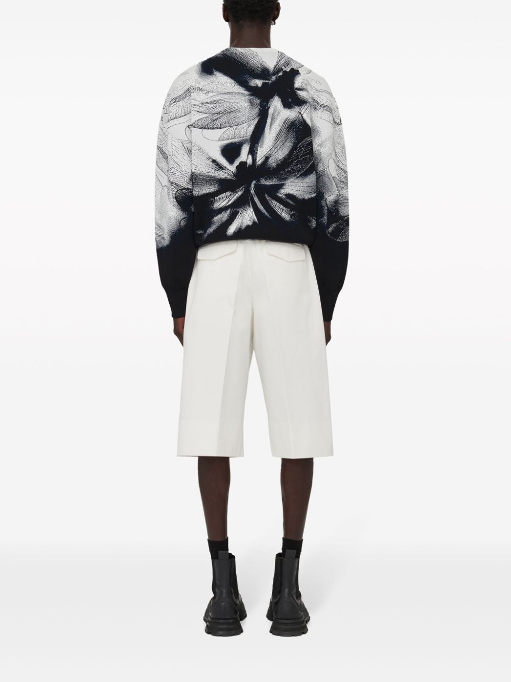 Alexander McQueen Sweater met print en ronde hals Zwart