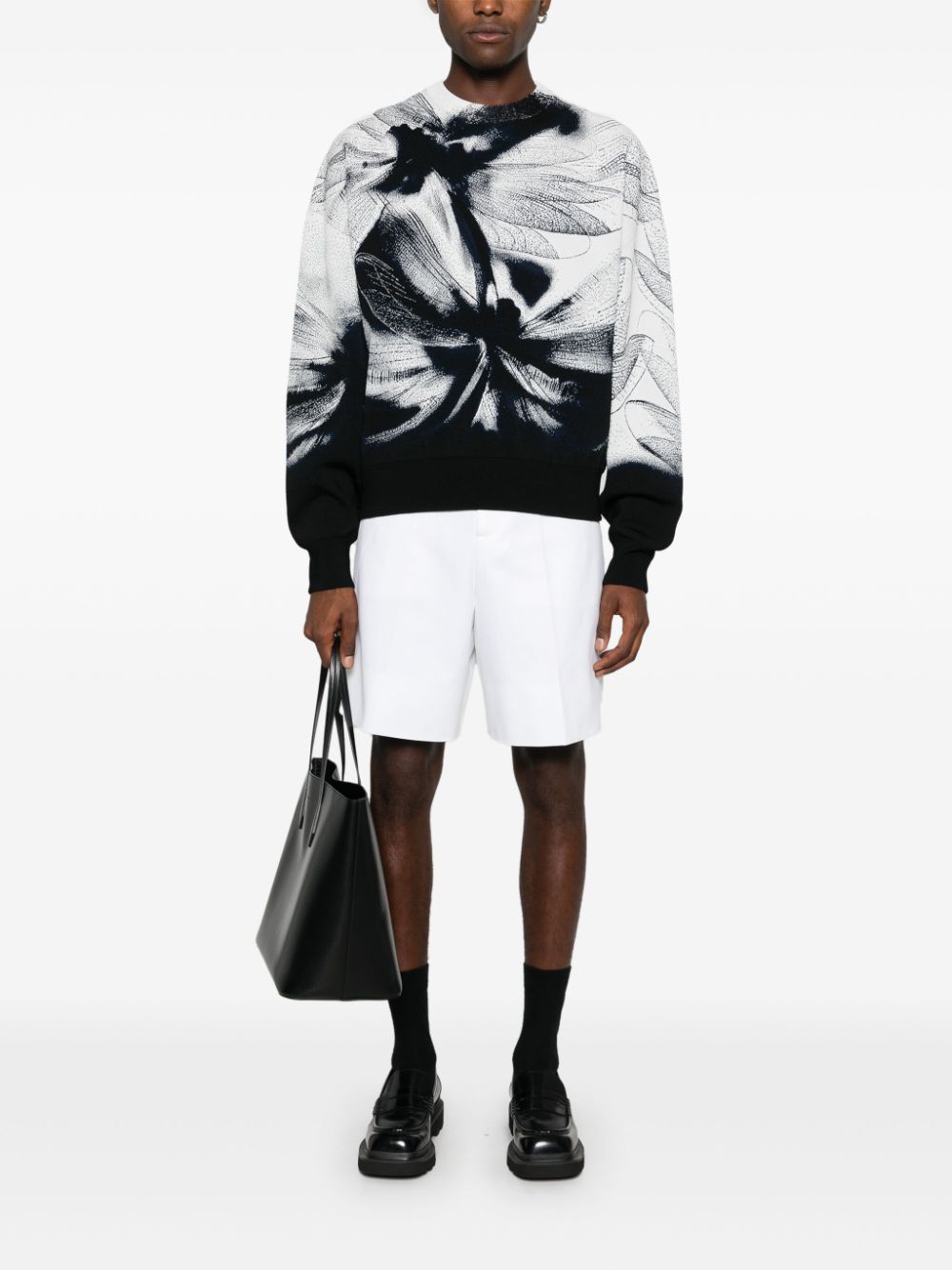 Alexander McQueen Dragonfly-print sweatshirt - Black