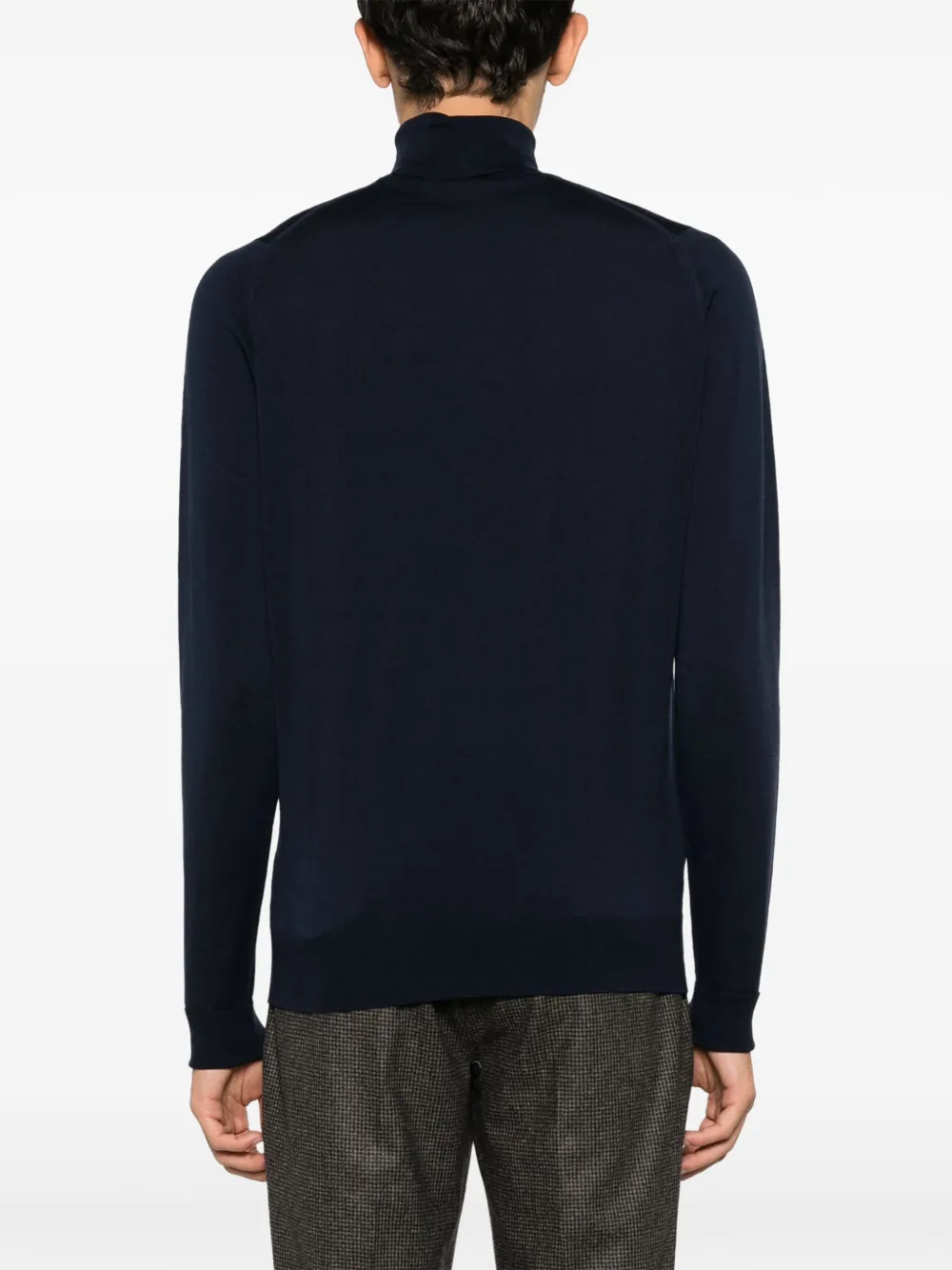John Smedley Roll-neck Merino Wool Jumper In Blue