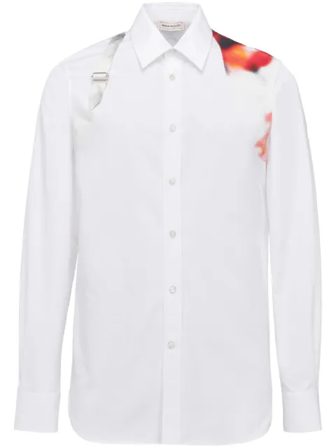 Alexander McQueen Obscured Flower harness-detail shirt