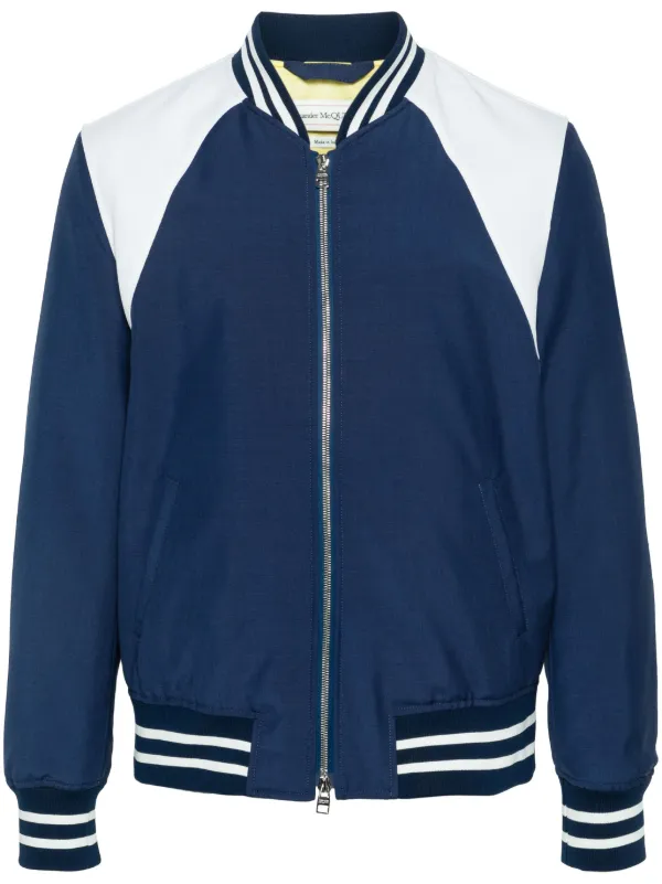 Alexander McQueen Harness Bomber Jacket Blue FARFETCH AO