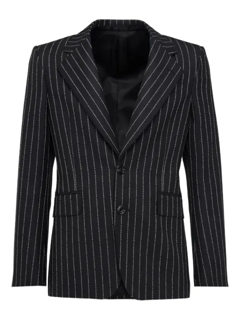 Alexander McQueen blazer con botones y rayas diplomáticas estampadas