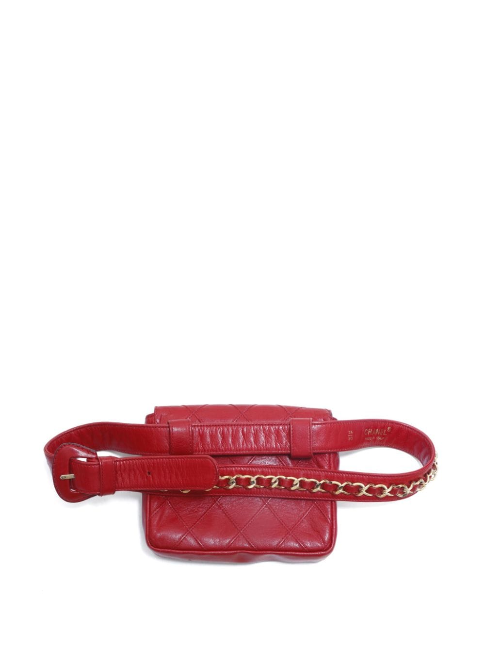 Pre-owned Chanel 1990s Cc Diamond-quilted Belt Bag In Red