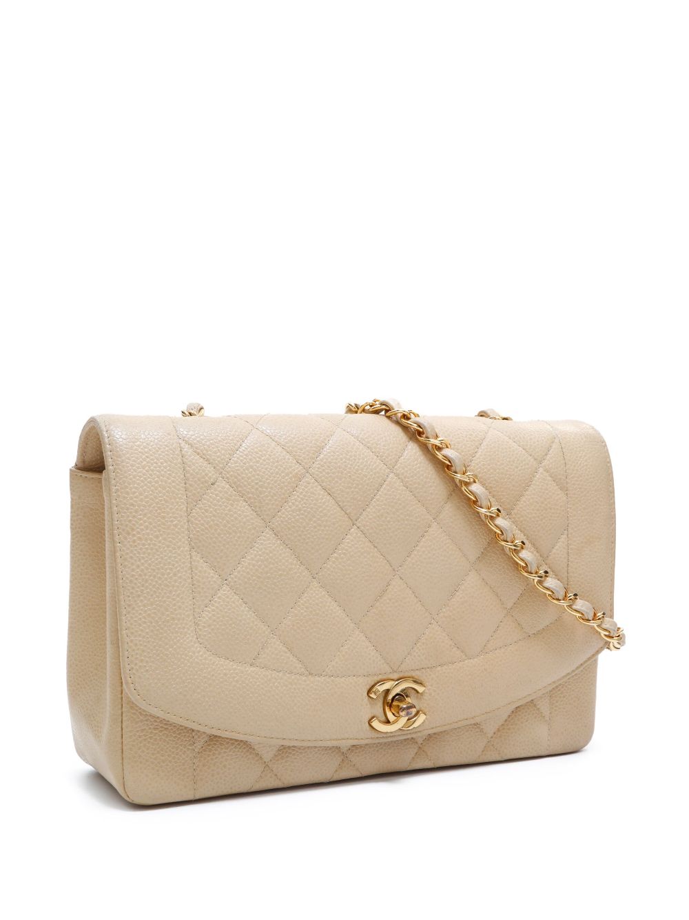 Pre-owned Chanel Diana 单肩包（1992-1994年典藏款） In Neutrals