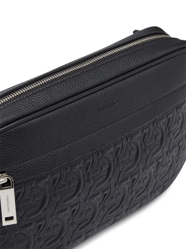 Ferragamo Gancini-embossed Leather Bag | Black | FARFETCH