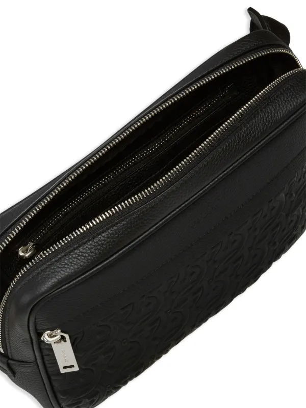 Ferragamo Gancini-embossed Leather Bag | Black | FARFETCH
