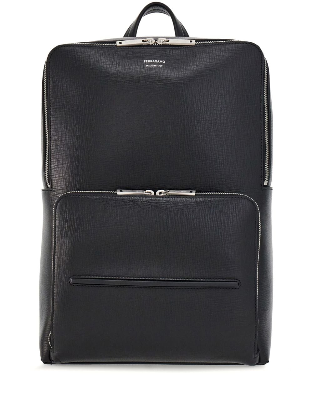 Ferragamo Grained Leather Backpack In Black