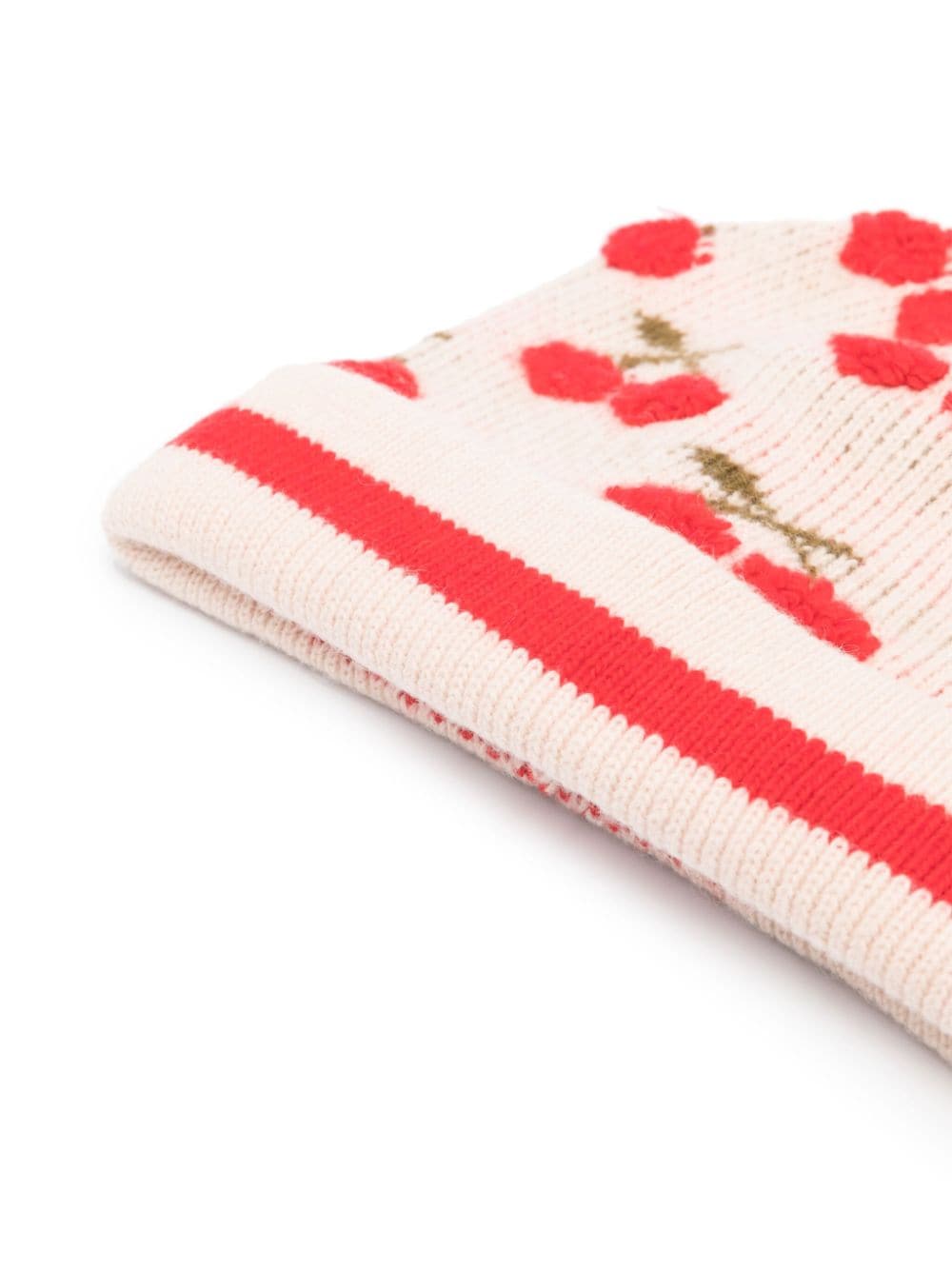 Image 2 of La DoubleJ Cherry patterned intarsia-knit beanie