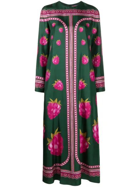 La DoubleJ graphic-print silk maxi dress