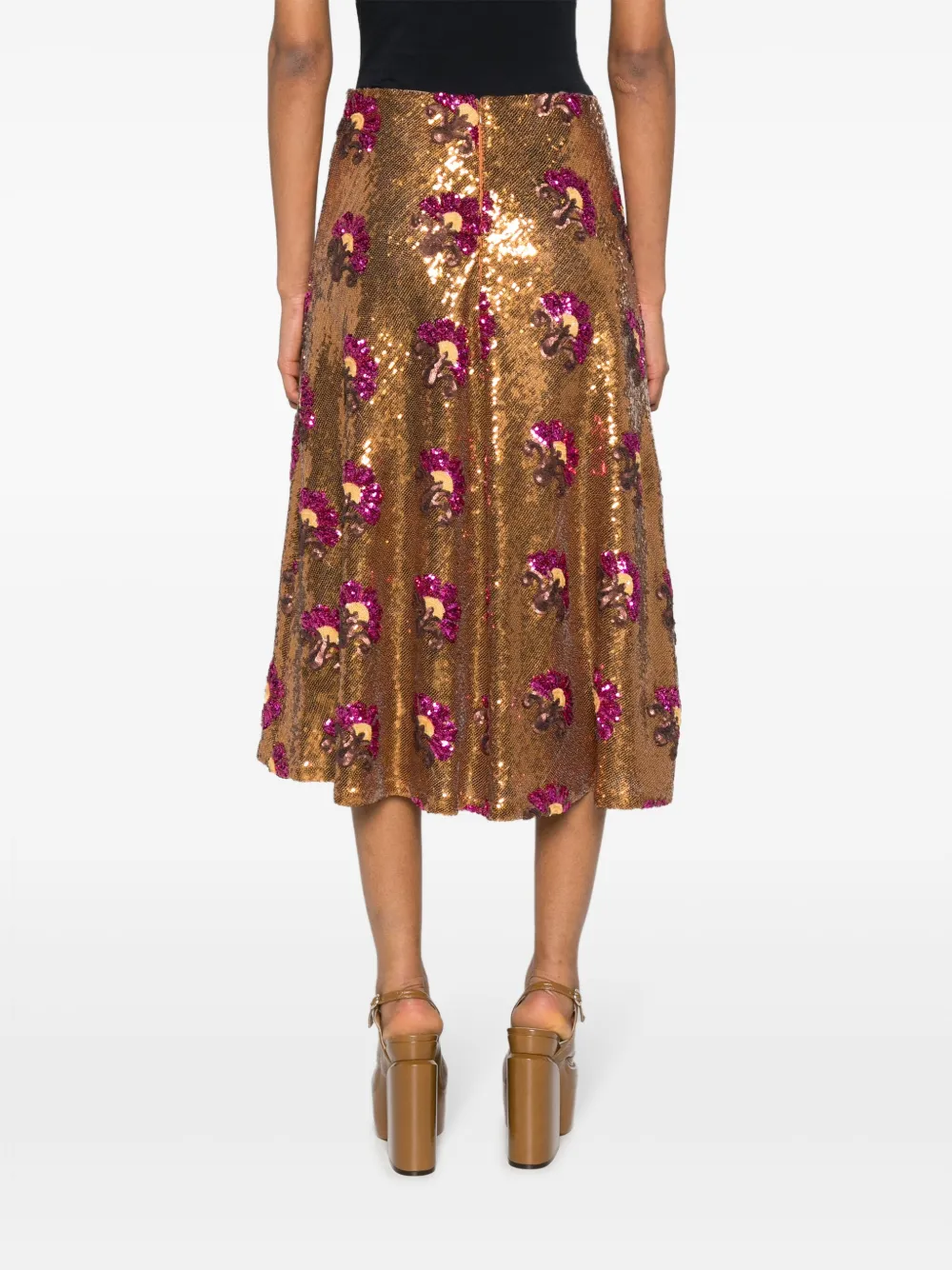 La DoubleJ Holly sequin-embellished skirt Goud