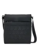 Ferragamo Gancini-embossed leather messenger bag - Black