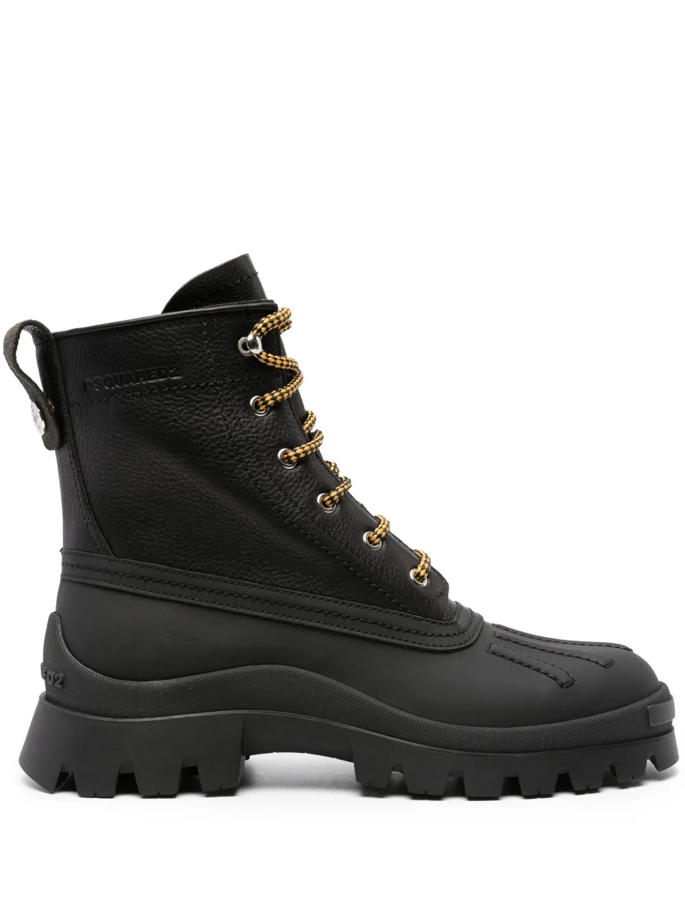 Dsquared2 Lace-up Leather Ankle Boots In Schwarz