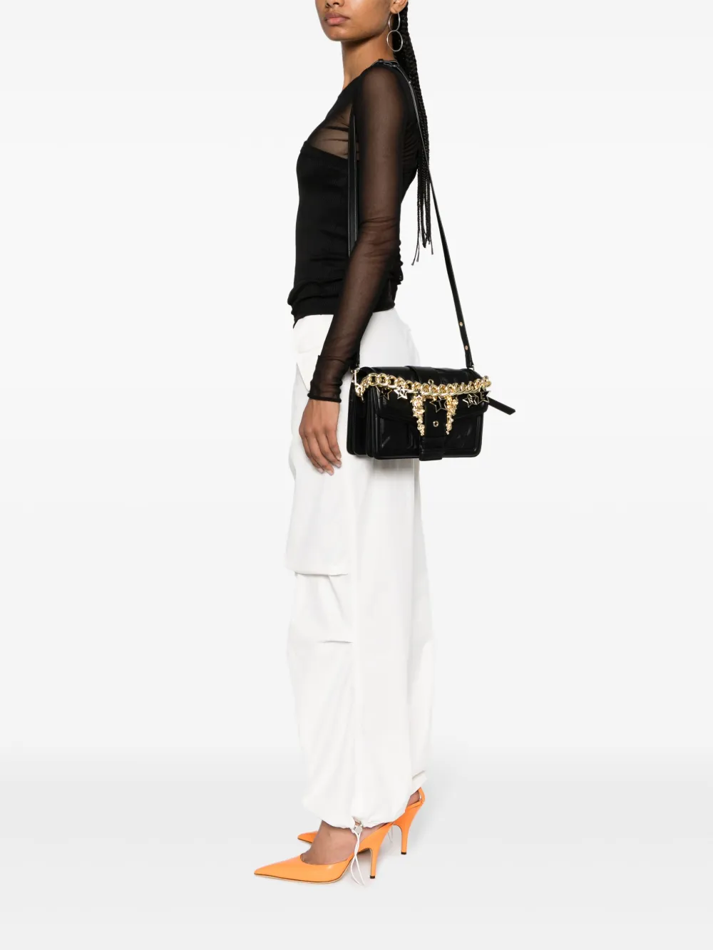 Versace Jeans Couture Crossbodytas met logoplakkaat - Zwart