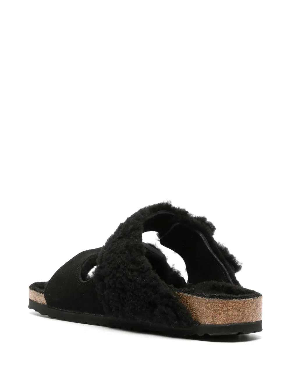 Shop Birkenstock Arizona Shearling-lined Sandals In Black