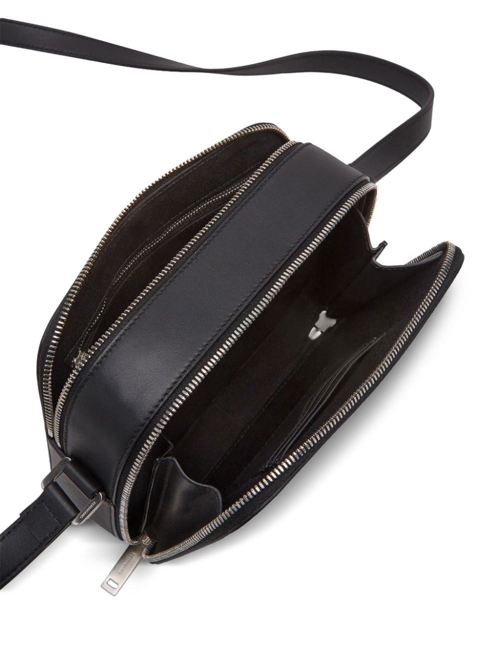 Shop Ferragamo Logo-debossed Leather Shoulder Bag In Black