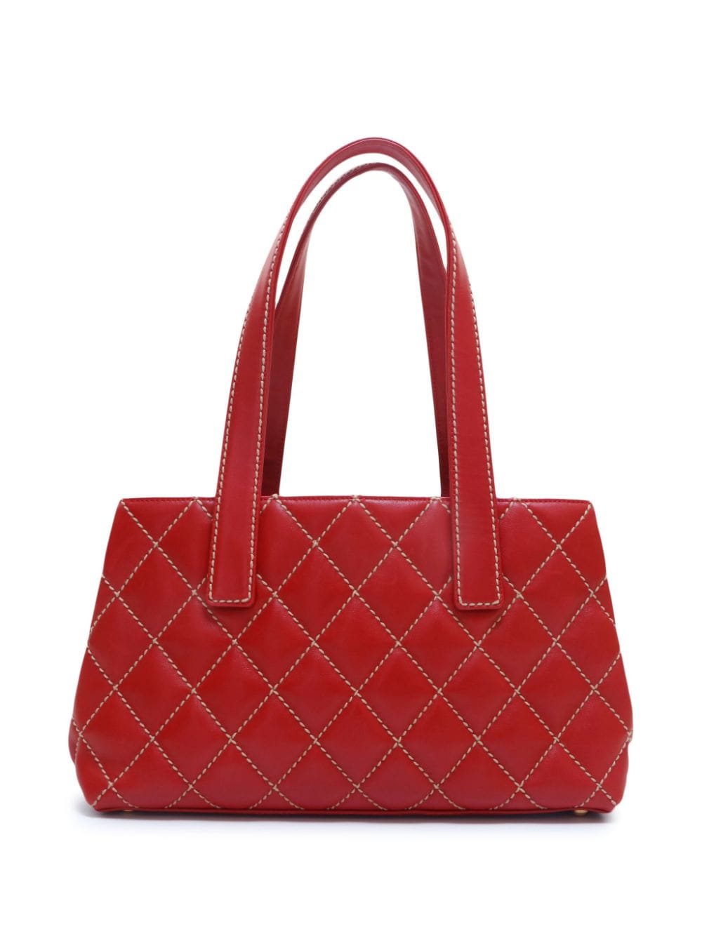 Pre-owned Chanel Wild Stitch 手提包（2002年典藏款） In Red