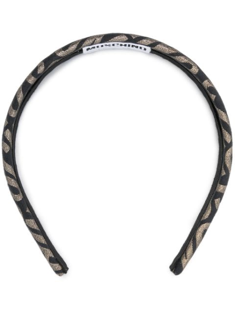 Moschino metallic logo-print hairband