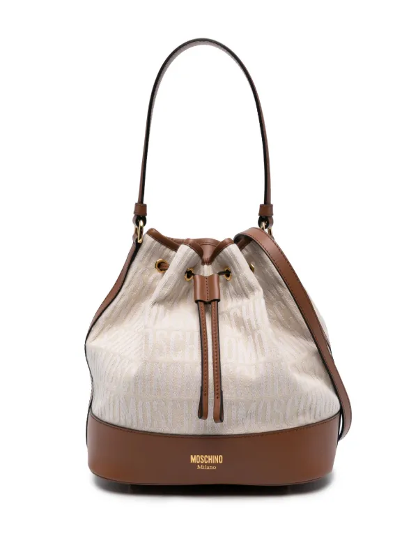 Moschino monogram jacquard Bucket Bag Farfetch